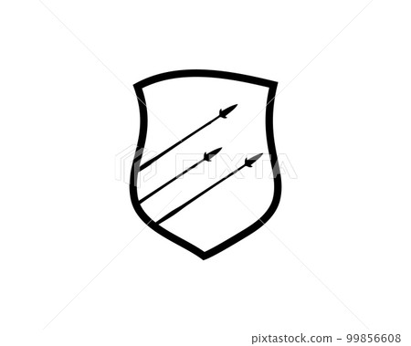 shield and spear logo. Best for logo, badge, emblem, icon, sticker design. artist industry, military industry. available in eps 10. shield and spear logo. Best for logo, badge, emblem, icon, sticker design. artist industry, military industry. available in eps 10. 99856608