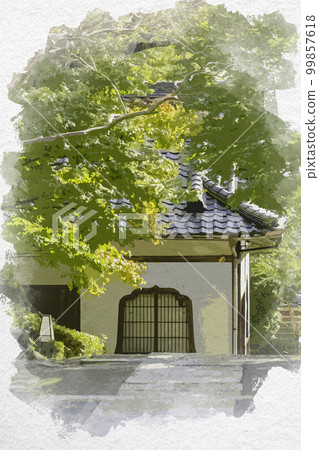 水彩風格的 Taimadera Okuin Precincts 奈良縣葛城市 99857618