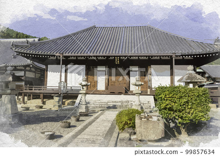 水彩風格的 Taimadera Okuin Miedo(正殿)奈良縣葛城市 水彩風格的 Taimadera Okuin Miedo(正殿)奈良縣葛城市 99857634
