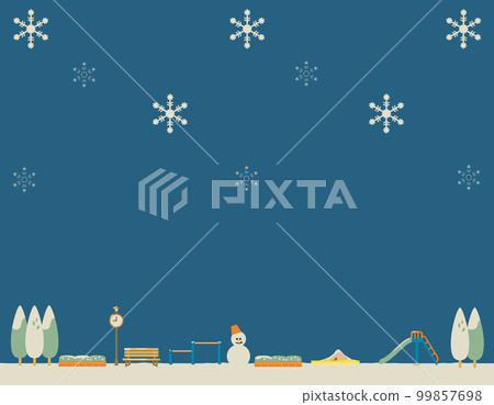 冬季公園背景材料的插圖 冬季公園背景材料的插圖 99857698