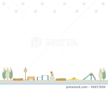 Illustration of a winter park background material Illustration of a winter park background material 99857699
