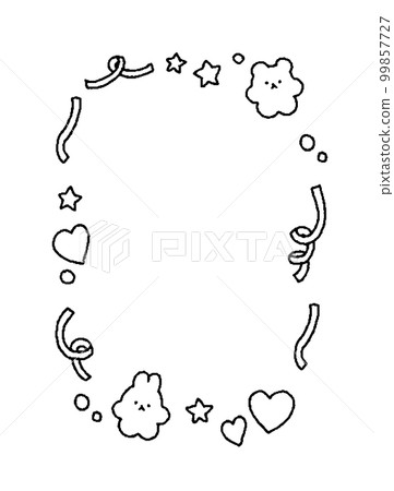 一個簡單的觸摸花哨可愛的框架插圖 99857727