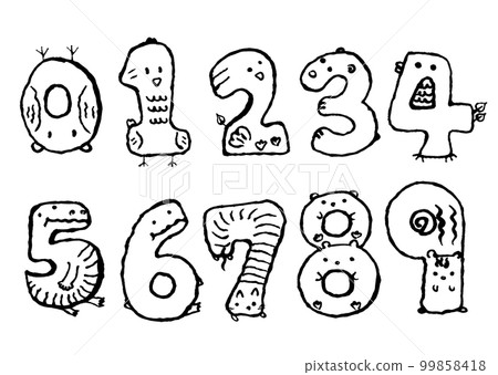 動物編號字體線描 99858418