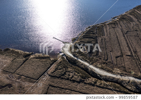 Aerial view of Lough Lagha by Gortahork in County Donegal, Republic of Ireland - Used for drinking water supply 99859587