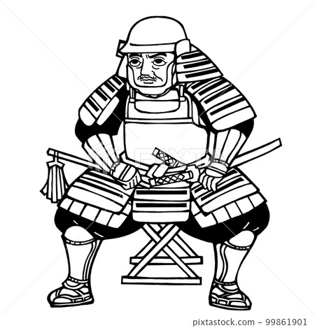 Sengoku warlord, Tokugawa Ieyasu (Kindabi Buddha body armor) (monochrome) 99861901