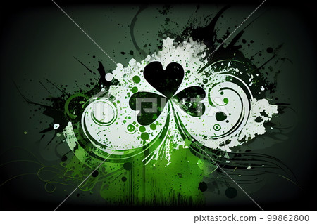 Clover leaves on a green background. Picture ready for use in St. Patric holiday thematic Clover leaves on a green background. Picture ready for use in St. Patric holiday thematic 99862800