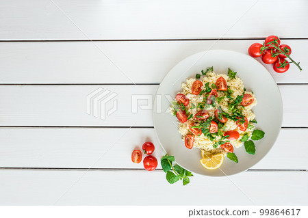 Fresh home-made tabouli, or tabbouleh salad Fresh home-made tabouli, or tabbouleh salad 99864617