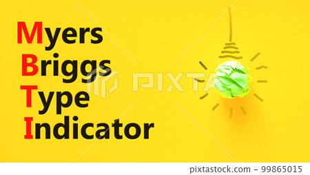 MBTI Myers Briggs type indicator symbol. Concept words MBTI Myers Briggs type indicator on yellow paper beautiful yellow background. Psychological MBTI Myers Briggs type indicator concept. Copy space MBTI Myers Briggs type indicator symbol. Concept words MBTI Myers Briggs type indicator on yellow paper beautiful yellow background. Psychological MBTI Myers Briggs type indicator concept. Copy space 99865015
