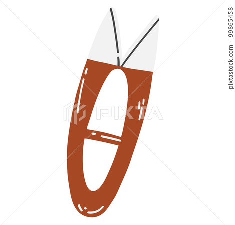 Thread cutter icon. Hand drawn vector illustration of sewing cutter, needlework supply, concept of sewing, embroidery, handicrafts, hobby, tailor 99865458