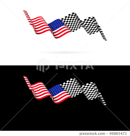 USA and race checkered flags 99865471