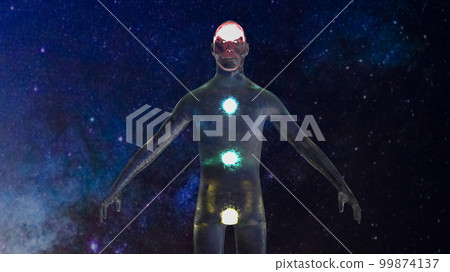 The crystal Body and space background for meditate or religious concept 3d rendering 99874137