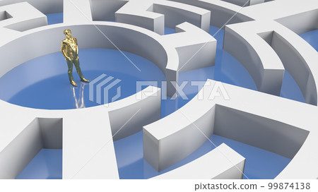 The man in maze for business concept 3d rendering 99874138