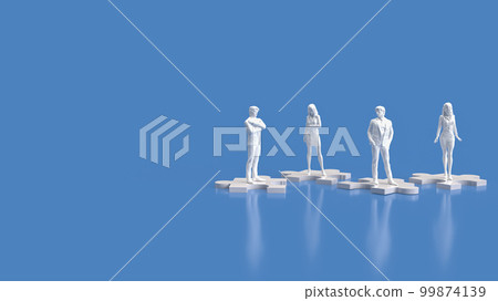 The people on jigsaw puzzle for business Team concept 3d rendering 99874139