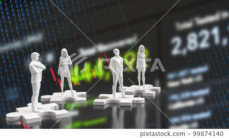 The people on jigsaw puzzle for business Team concept 3d rendering 99874140