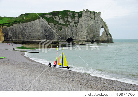 Cliffs of the Aval at Etretat in Normandy Cliffs of the Aval at Etretat in Normandy 99874700