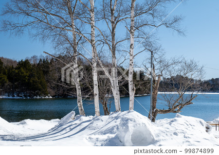 Winter Oku-Nikko Landscape of Lake Yunoko February 99874899