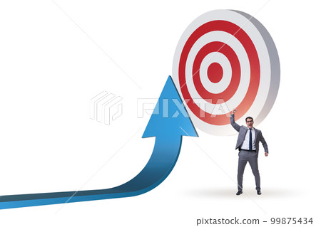 Businessman aiming for the success Businessman aiming for the success 99875434