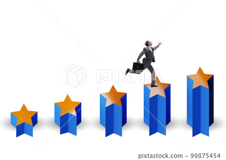 Concept of growing satisfaction levels with stars 99875454