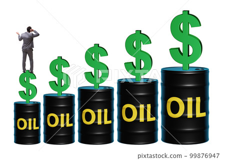 Businessman in oil prices concept 99876947