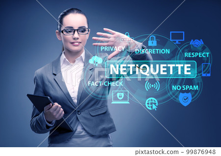 Concept of etiquette and netiquette Concept of etiquette and netiquette 99876948