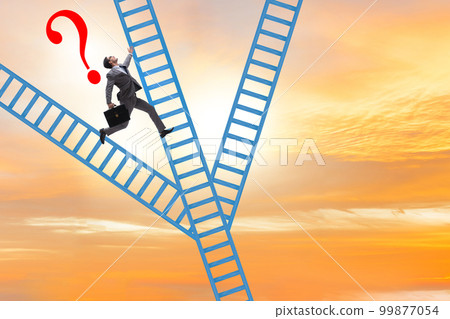 Different career path concept with businessman 99877054