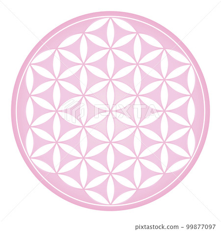 粉紅色的幾何圖案，明亮溫柔的形象，神聖的幾何生命之花 99877097