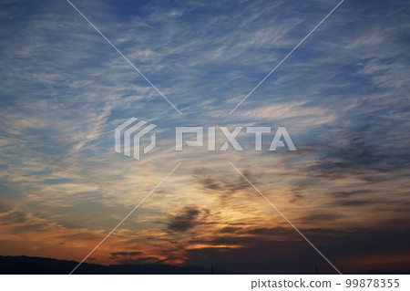 Sky with various clouds at sunrise Spring/Sky mainly/220502am Sky with various clouds at sunrise Spring/Sky mainly/220502am 99878355