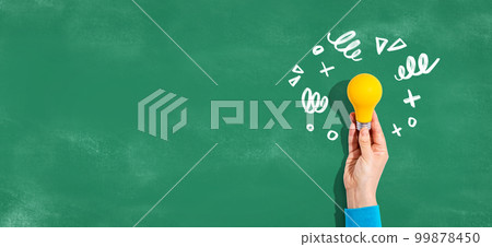 Idea light bulb with hand drawing sketch 99878450