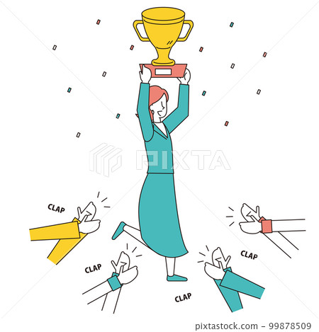 A female business person who won a product with excellent sales performance A female business person who won a product with excellent sales performance 99878509