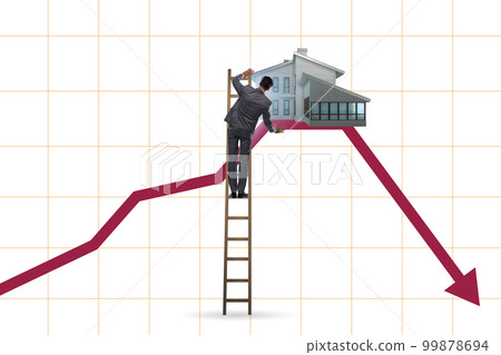 Concept of real estate price bubble bursting Concept of real estate price bubble bursting 99878694