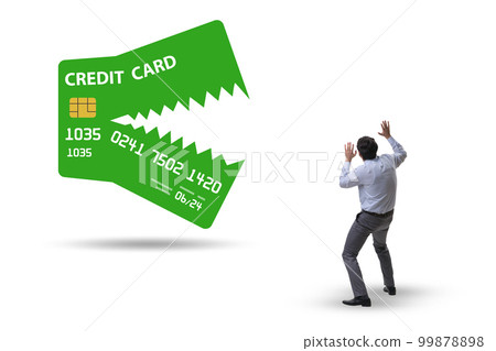 Businessman in credit card debt concept 99878898