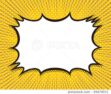 Spiky speech bubble and concentration line background material (gold) Spiky speech bubble and concentration line background material (gold) 99879031