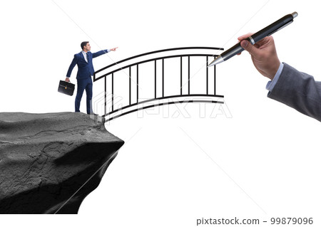 Hand drawing bridge in business concept 99879096