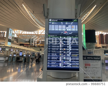 International flight check-in information board 99880751
