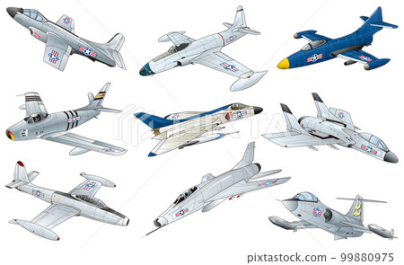 A collection of image illustrations of the 6 noses of American jet fighters that colored the first generation from Genesis. A collection of image illustrations of the 6 noses of American jet fighters that colored the first generation from Genesis. 99880975