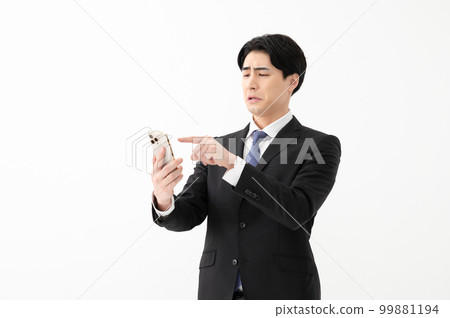 商人肖像智能手機麻煩 99881194