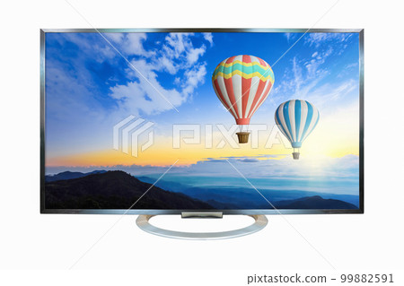 4k TV monitor isolated on white background. 99882591