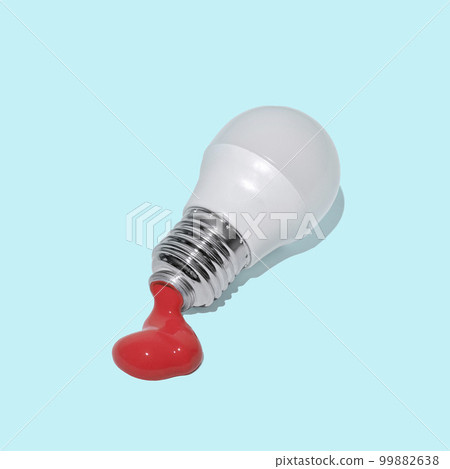 A crazy light bulb and a tube of leaking paint were surreal. A crazy light bulb and a tube of leaking paint were surreal. 99882638