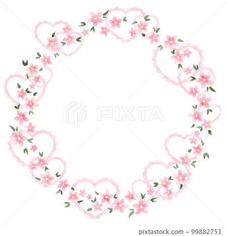 櫻花和蕾絲心(花圈) 櫻花和蕾絲心(花圈) 99882751