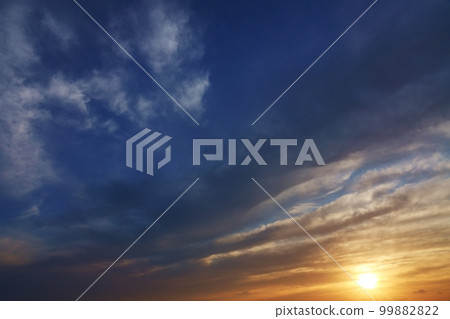 Spring evening sky with various clouds / wide angle / sky mainly / 220505pm 99882822