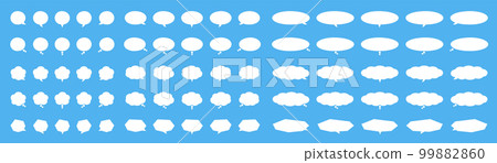 Variation set of large, medium, and small sizes of circular, cloud-shaped, and polygonal balloons Variation set of large, medium, and small sizes of circular, cloud-shaped, and polygonal balloons 99882860