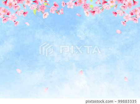 櫻花手繪水彩背景圖 99883335
