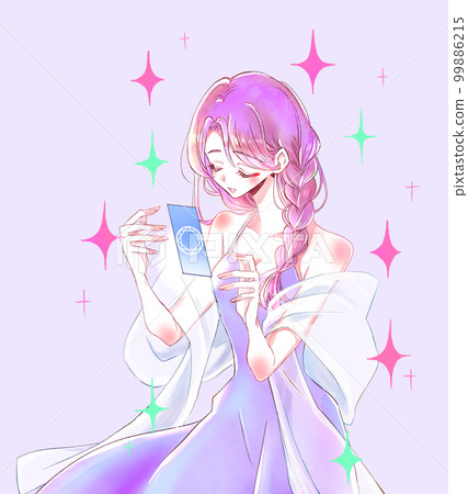 女性算命師塔羅牌閃閃發光 99886215