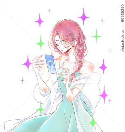 Female fortune teller Tarot card glitter 99886230