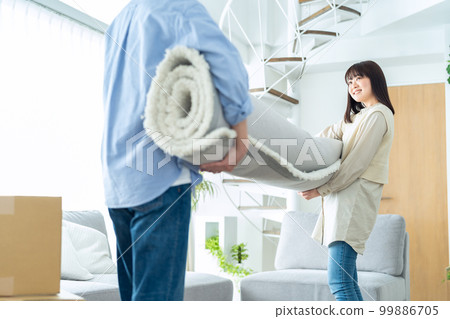 移動 轉移 包裝 丈夫夫婦 家庭生活方式 生活 99886705