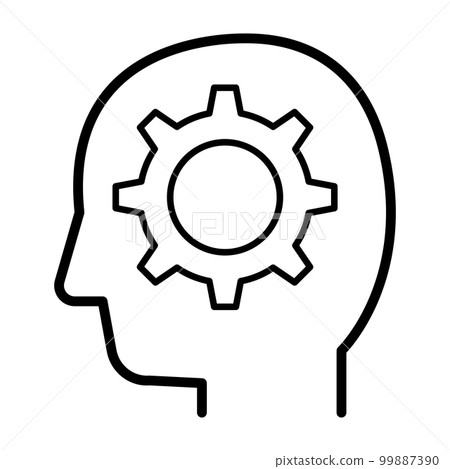 Thinking line icon - Stock Illustration [99887390] - PIXTA