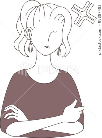 A pen drawing illustration of a stylish and fashionable woman (angry) A pen drawing illustration of a stylish and fashionable woman (angry) 99887482
