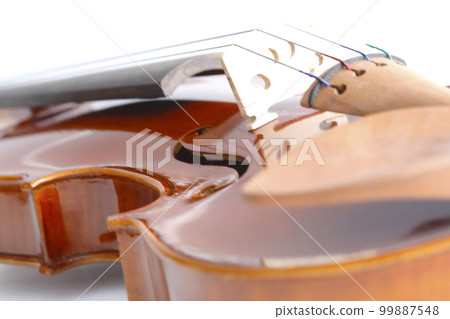 Image photo of a violin taken with a white background Image photo of a violin taken with a white background 99887548