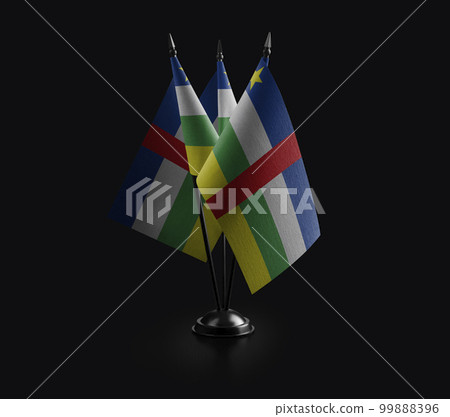 Small national flags of the Central African Republic on a black background Small national flags of the Central African Republic on a black background 99888396