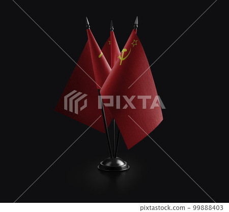 Small national flags of the USSR on a black background Small national flags of the USSR on a black background 99888403